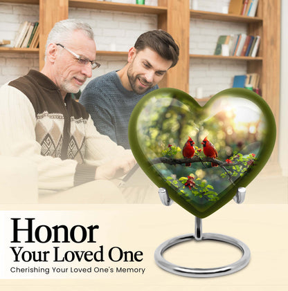 Cardinal bird urn for human ashes