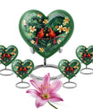 Cardinal Bird Theme Large Urn With 4 Keepsake Urn