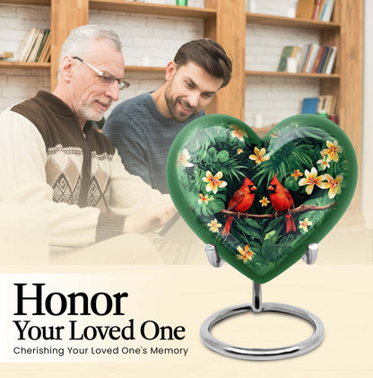 Cardinal bird urn