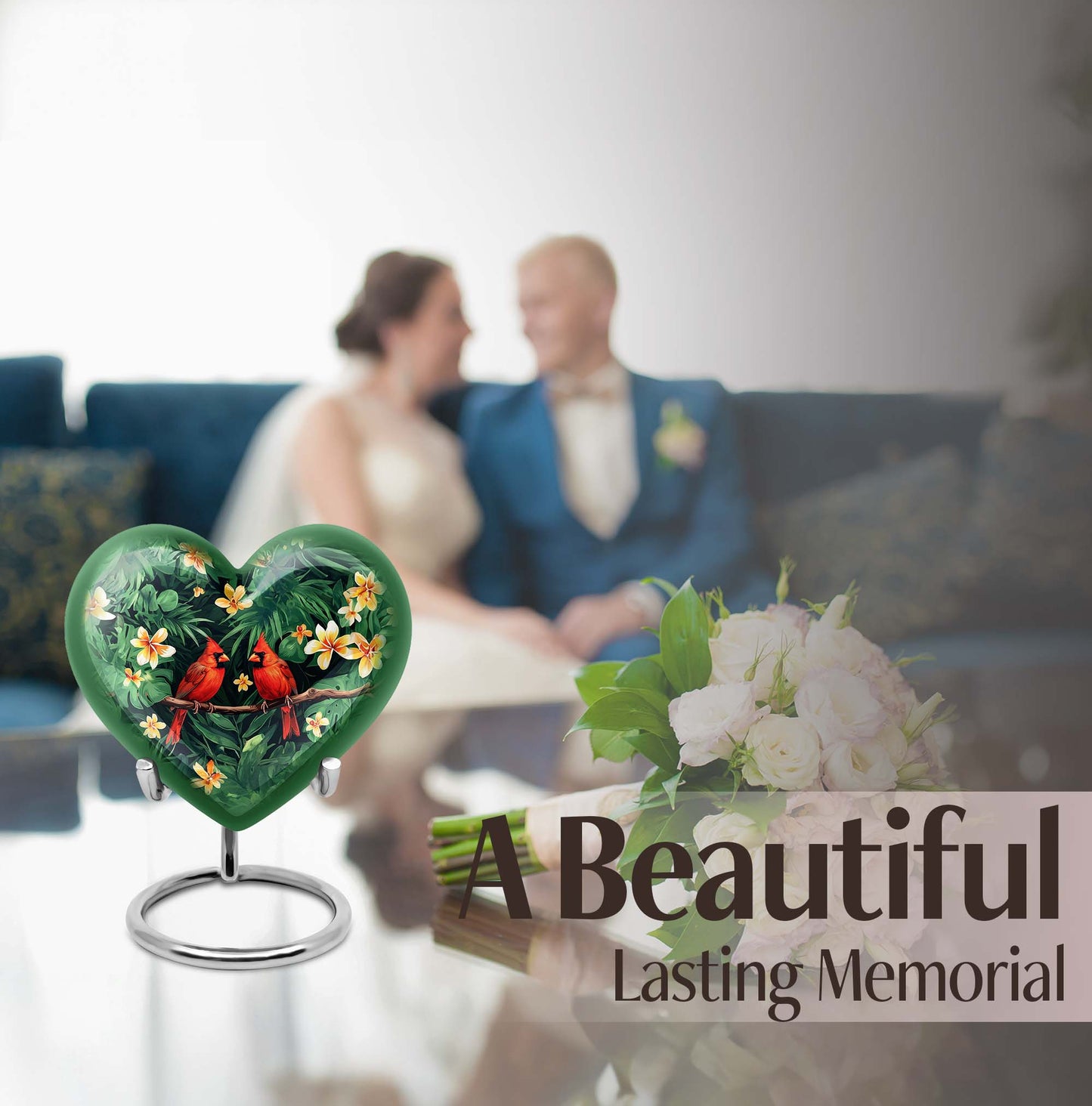 Cardinal bird urn