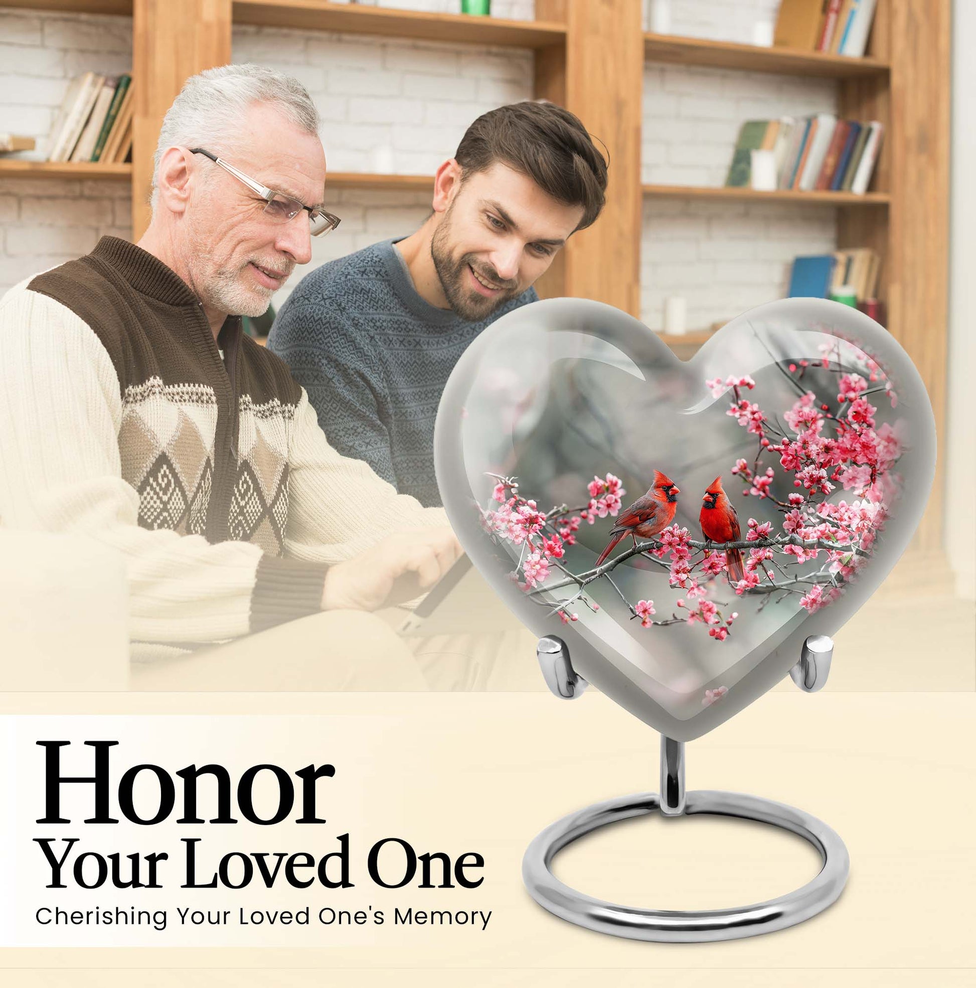 Cardinal bird Urn For Human Ashes