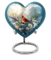 10inch cardinal bird heart urn with wolf howling theme for adult human ashes
