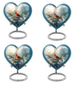 10inch cardinal bird heart urn with wolf howling theme for adult human ashes