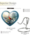 10inch cardinal bird heart urn with wolf howling theme for adult human ashes