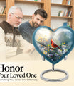 10inch cardinal bird heart urn with wolf howling theme for adult human ashes