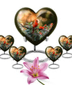 Cardinal bird heart urn