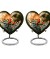 Cardinal bird heart urn