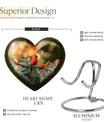Cardinal bird heart urn