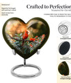Cardinal bird heart urn