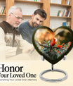 Cardinal bird heart urn