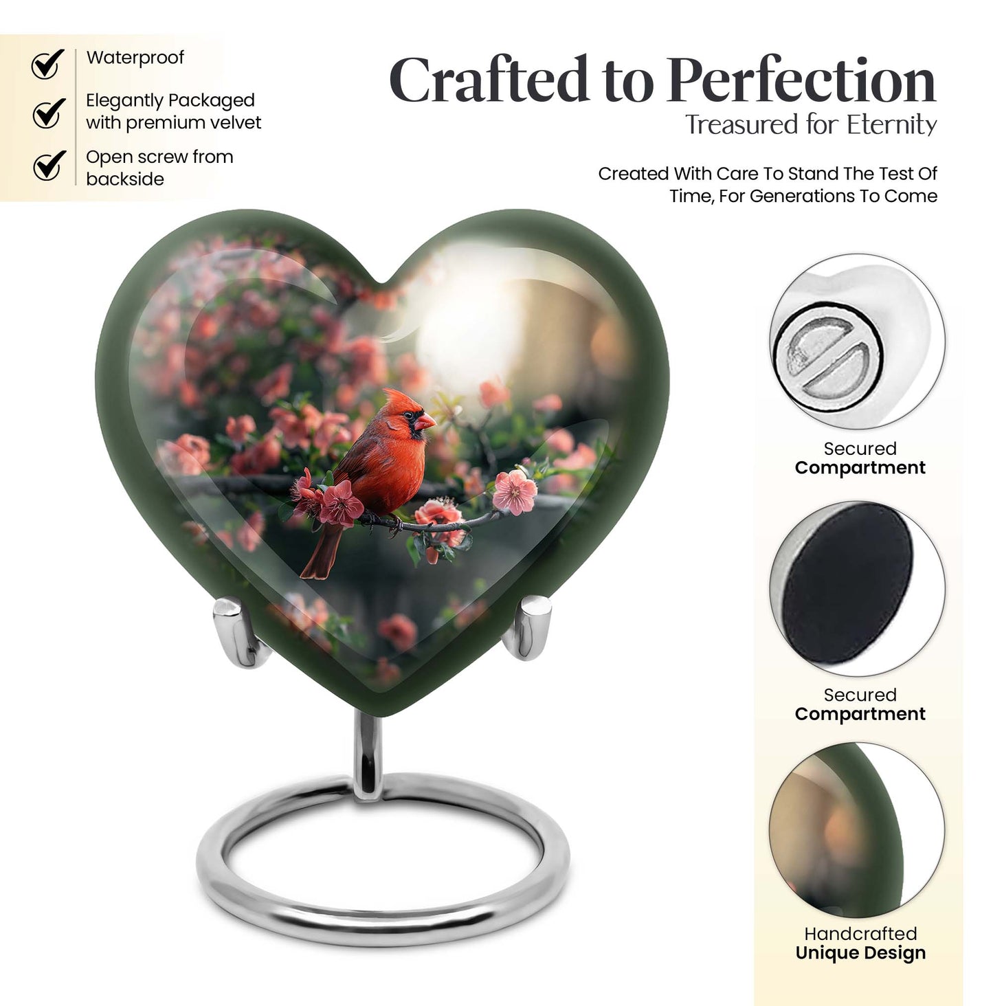 Cardinal bird Urn