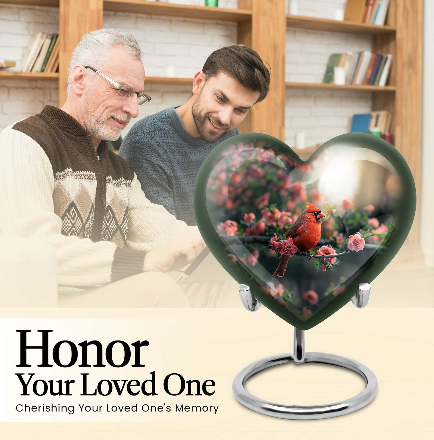 Cardinal bird Urn