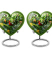 10-inch cardinal bird-themed heart urn for human ashes,