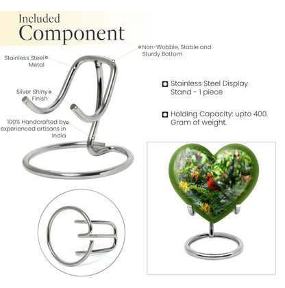 10-inch cardinal bird-themed heart urn for human ashes,