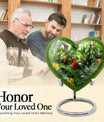 10-inch cardinal bird-themed heart urn for human ashes,