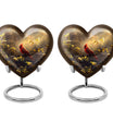 Cardinal Bird Heart-shaped Cremation Urn