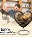Cardinal Bird Heart-shaped Cremation Urn