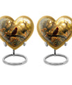 Cardinal bird 10-inch aluminum heart urn for adult ashes with wolf howling theme
