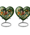 Heart-shaped Cardinal bird urn