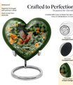 Heart-shaped Cardinal bird urn