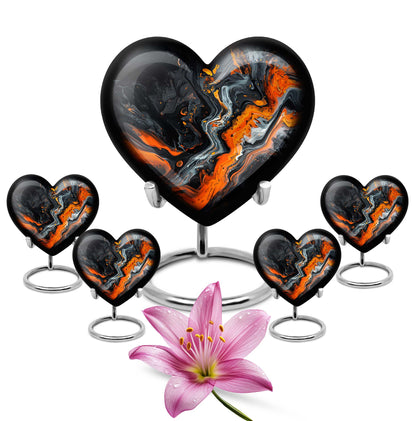 Abstract Theme Large Urn With 4 Keepsake Urn