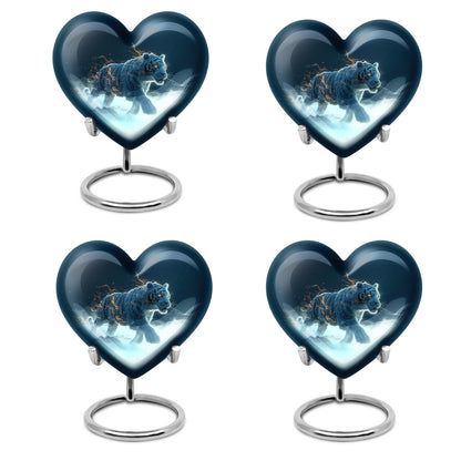 heart urn with tiger theme