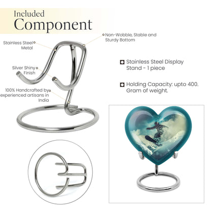 heart-shaped snowboarding urn