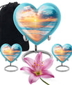 Sunset Beach Theme Large Urn With 2 Keepsake Urn