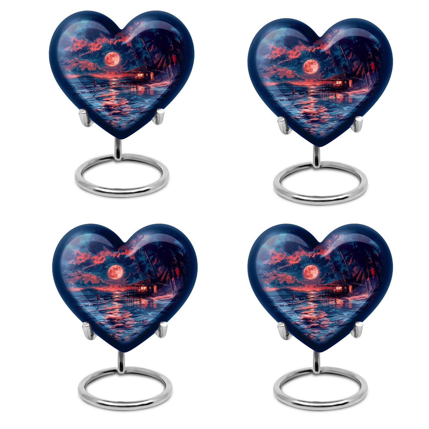 Night Beach Theme 3 Inch Keepsake Pack of 4