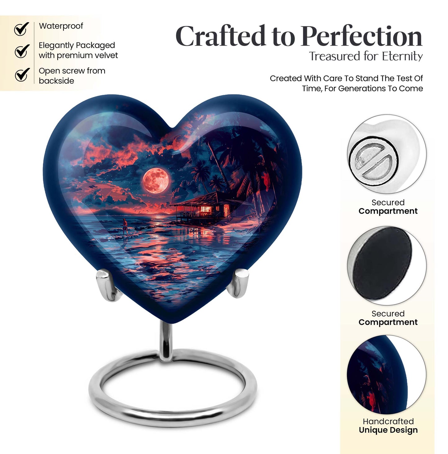 Heart-shaped Night Beach Urn