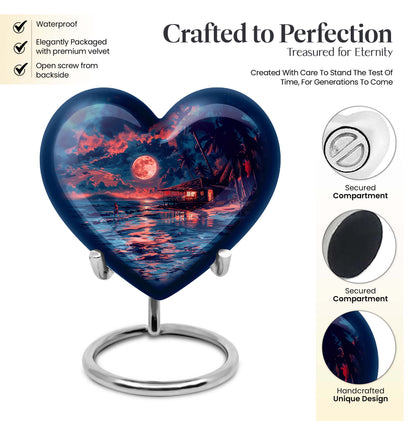 Heart-shaped Night Beach Urn
