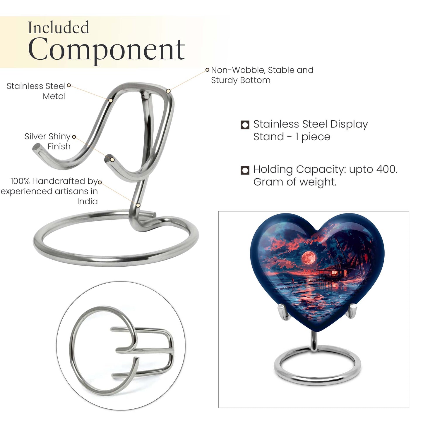 Heart-shaped Night Beach Urn