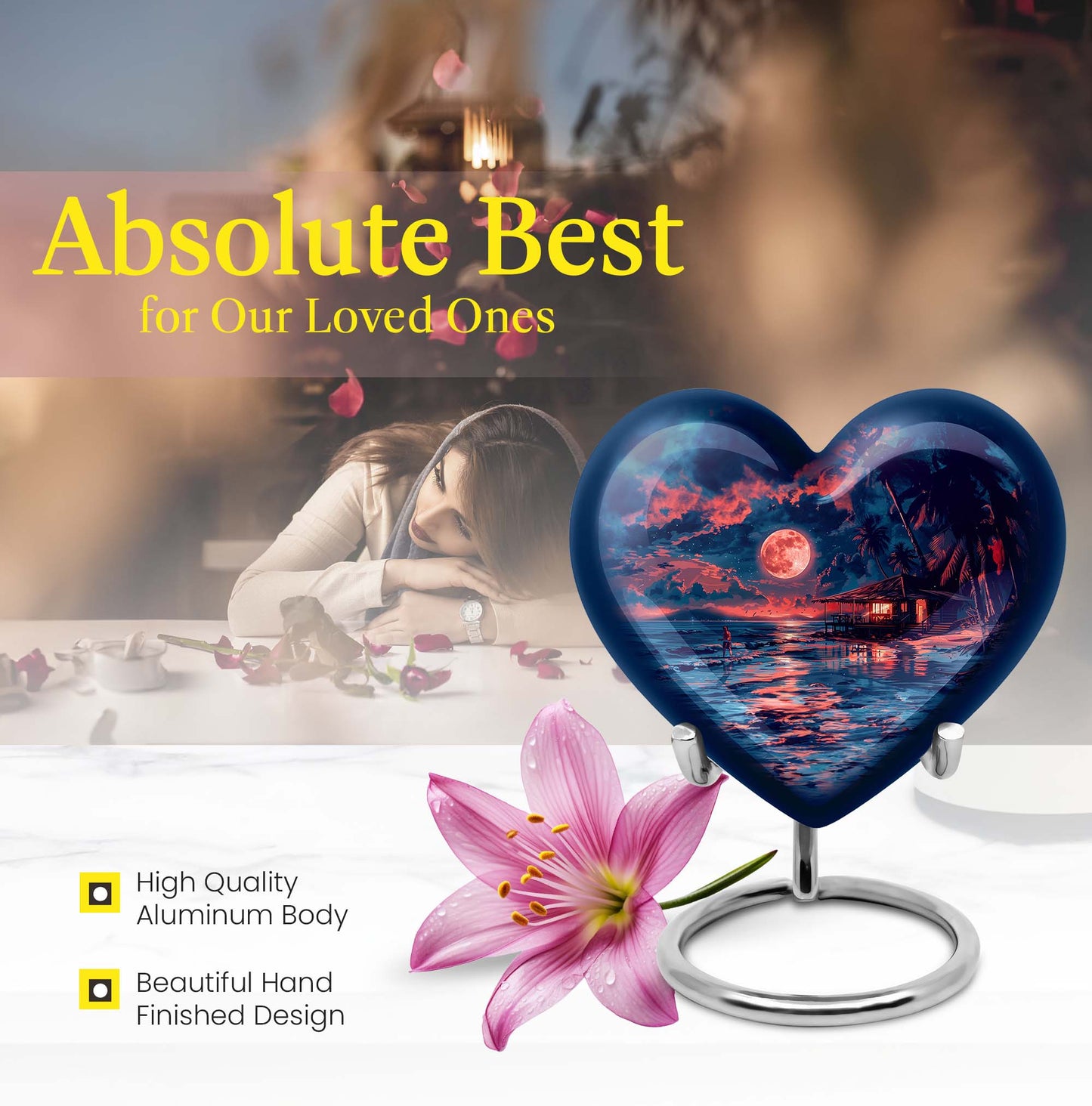 Heart-shaped Night Beach Urn