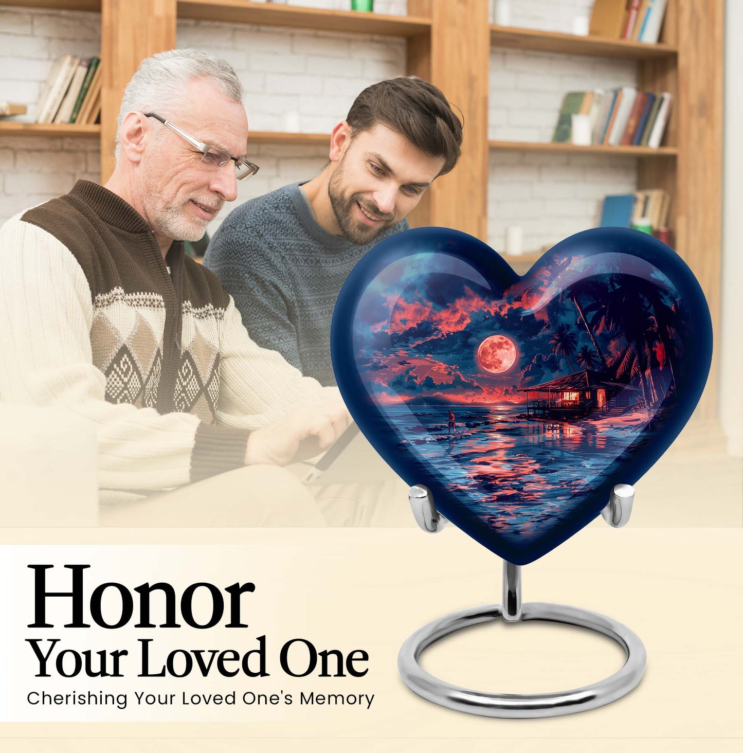 Heart-shaped Night Beach Urn