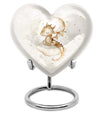 10-inch heart-shaped dragons urn, with wolf howling theme and personalized engravings, suitable for adult ashes storage.