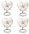 10-inch heart-shaped dragons urn, with wolf howling theme and personalized engravings, suitable for adult ashes storage.