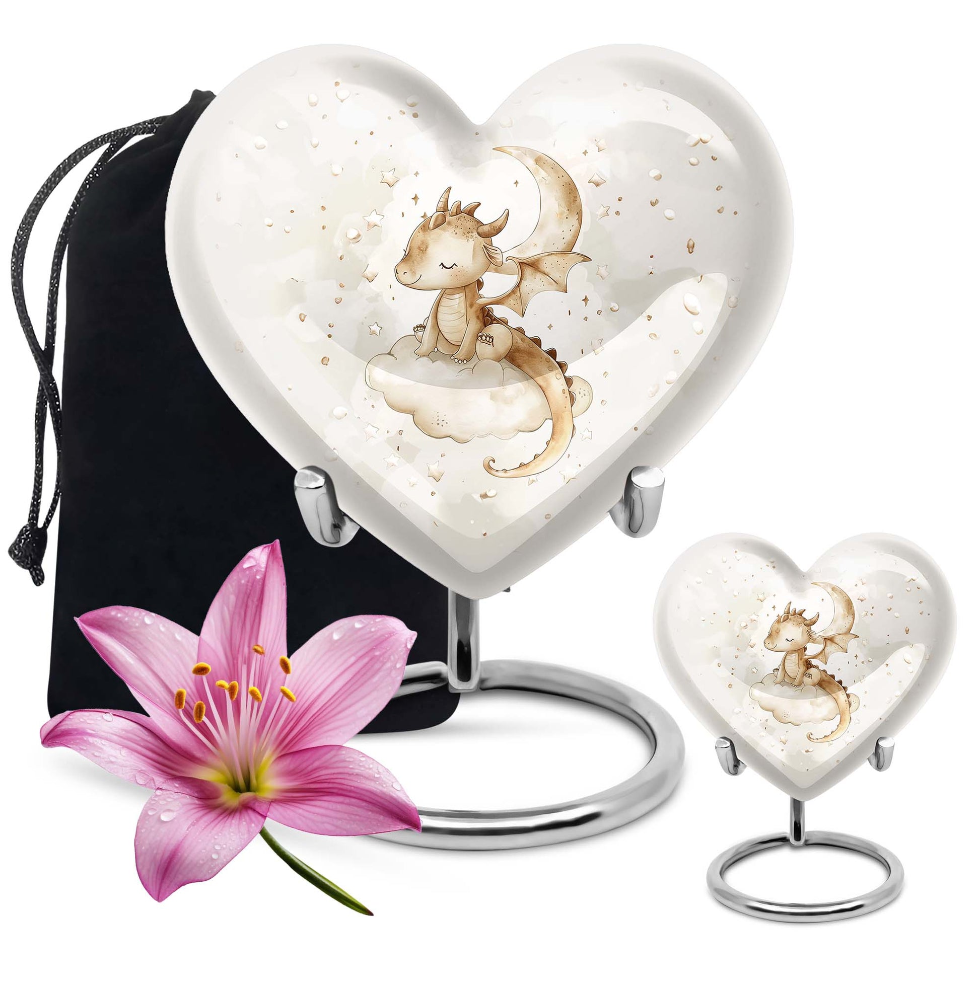 Dragons Theme Large Urn With 1 Keepsake Urn