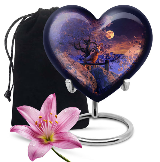 heart goat urn