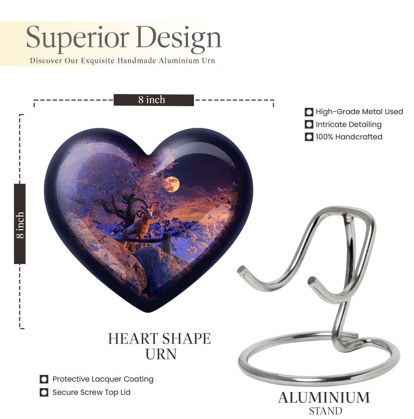 heart goat urn