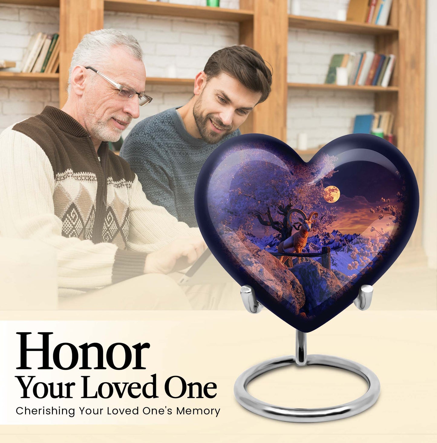 heart goat urn