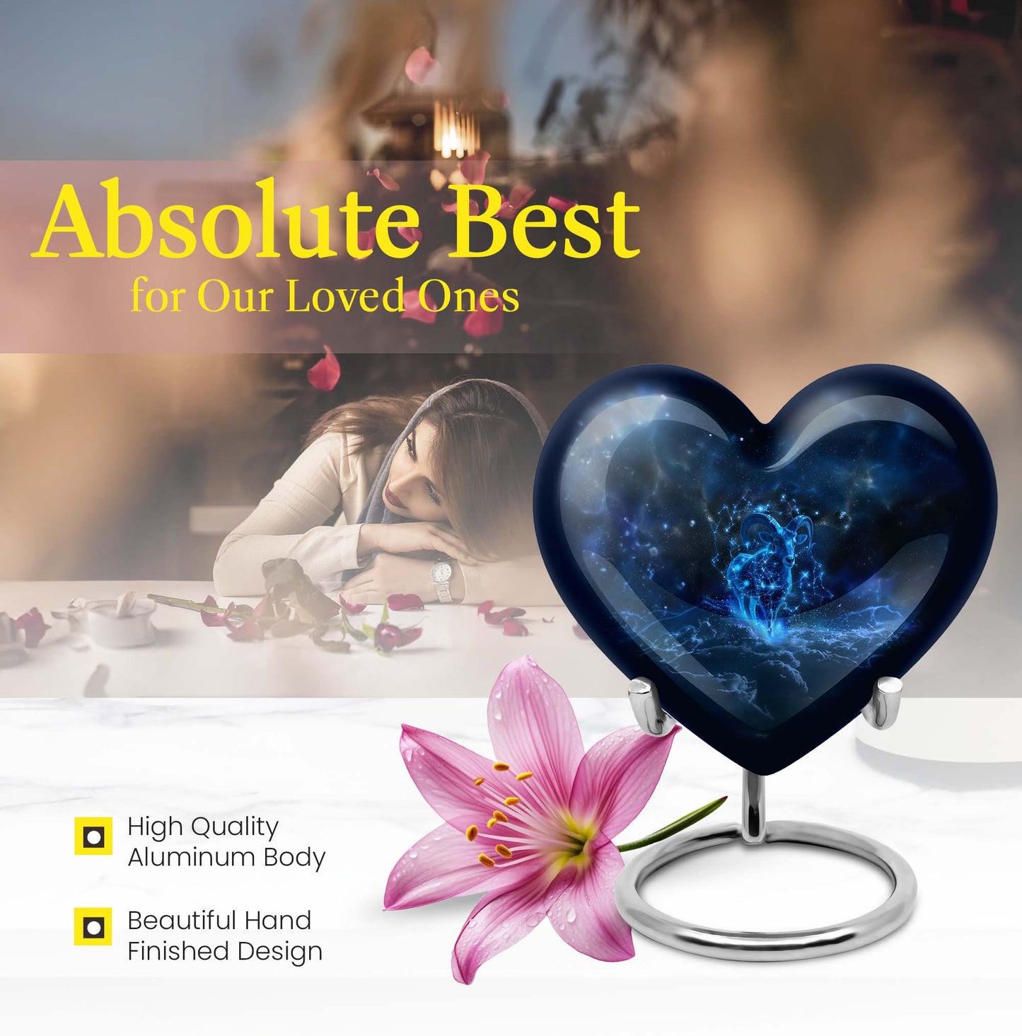 heart-shaped Goat Urn