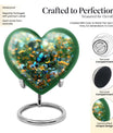 10-inch Heart-shaped Butterfly Cremation Urn