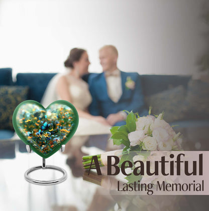 10-inch Heart-shaped Butterfly Cremation Urn