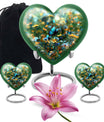 10-inch Heart-shaped Butterfly Cremation Urn