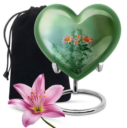 Flowers Theme Large Urn 10 Inch