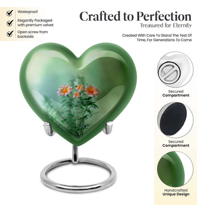 heart-shaped flowers Urn