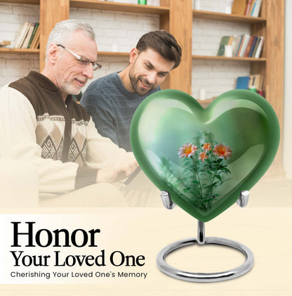 heart-shaped flowers Urn