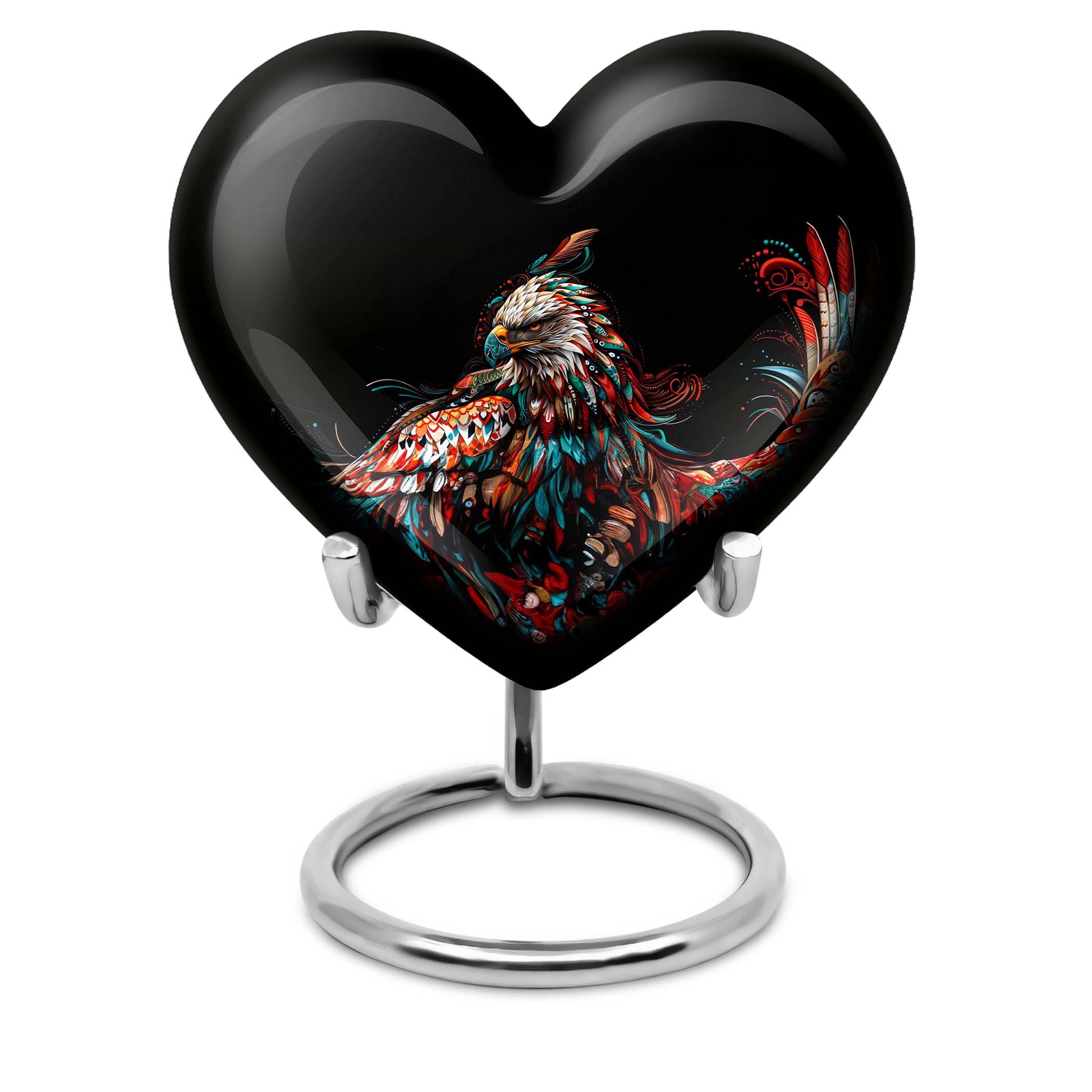 heart-shaped eagle memorial urn