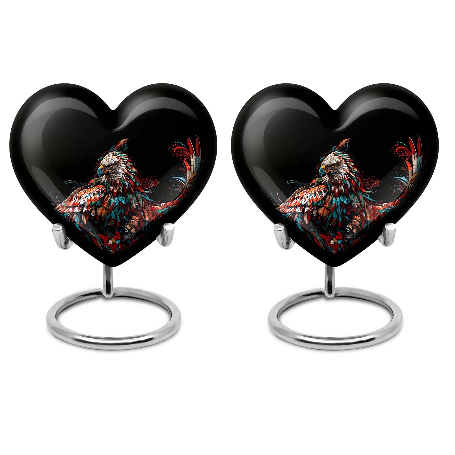 heart-shaped eagle memorial urn