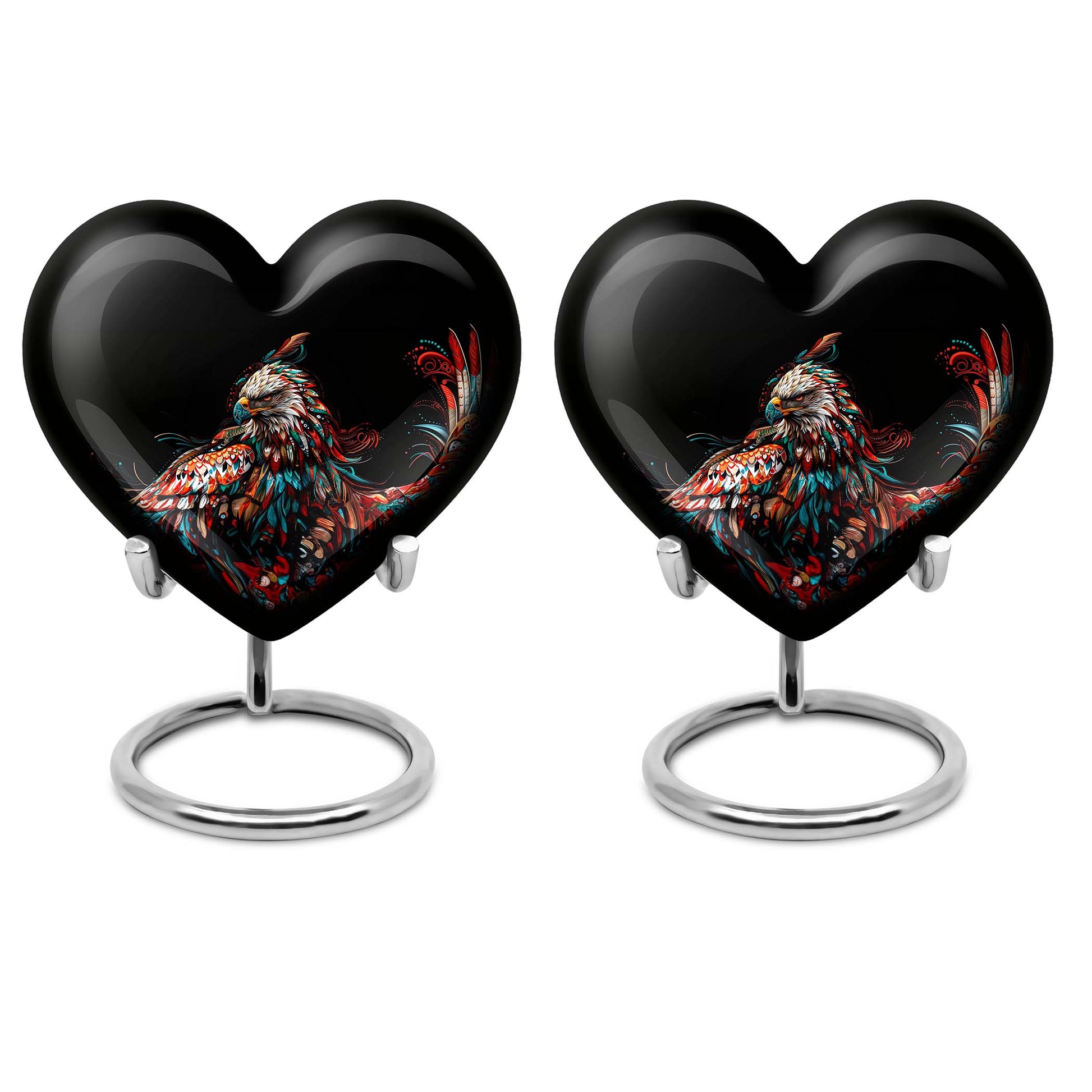 heart-shaped eagle memorial urn